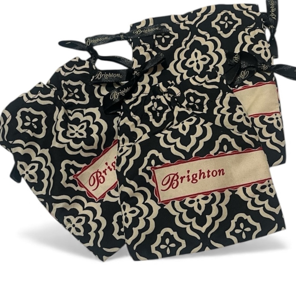 Brighton Black and Cream Floral Pouches 3 satchel bags